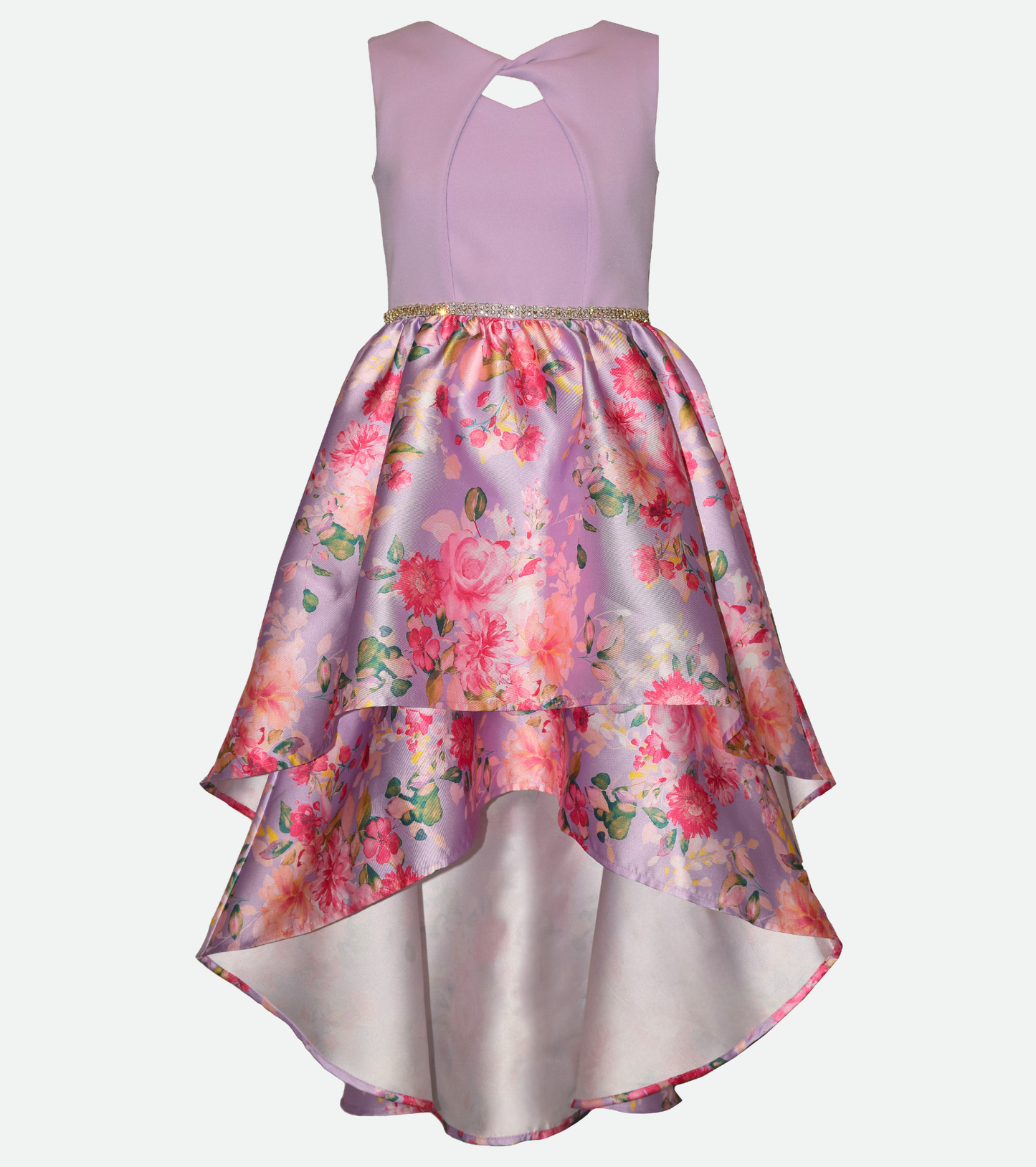 Lavender Mikado Hi-Low Dress