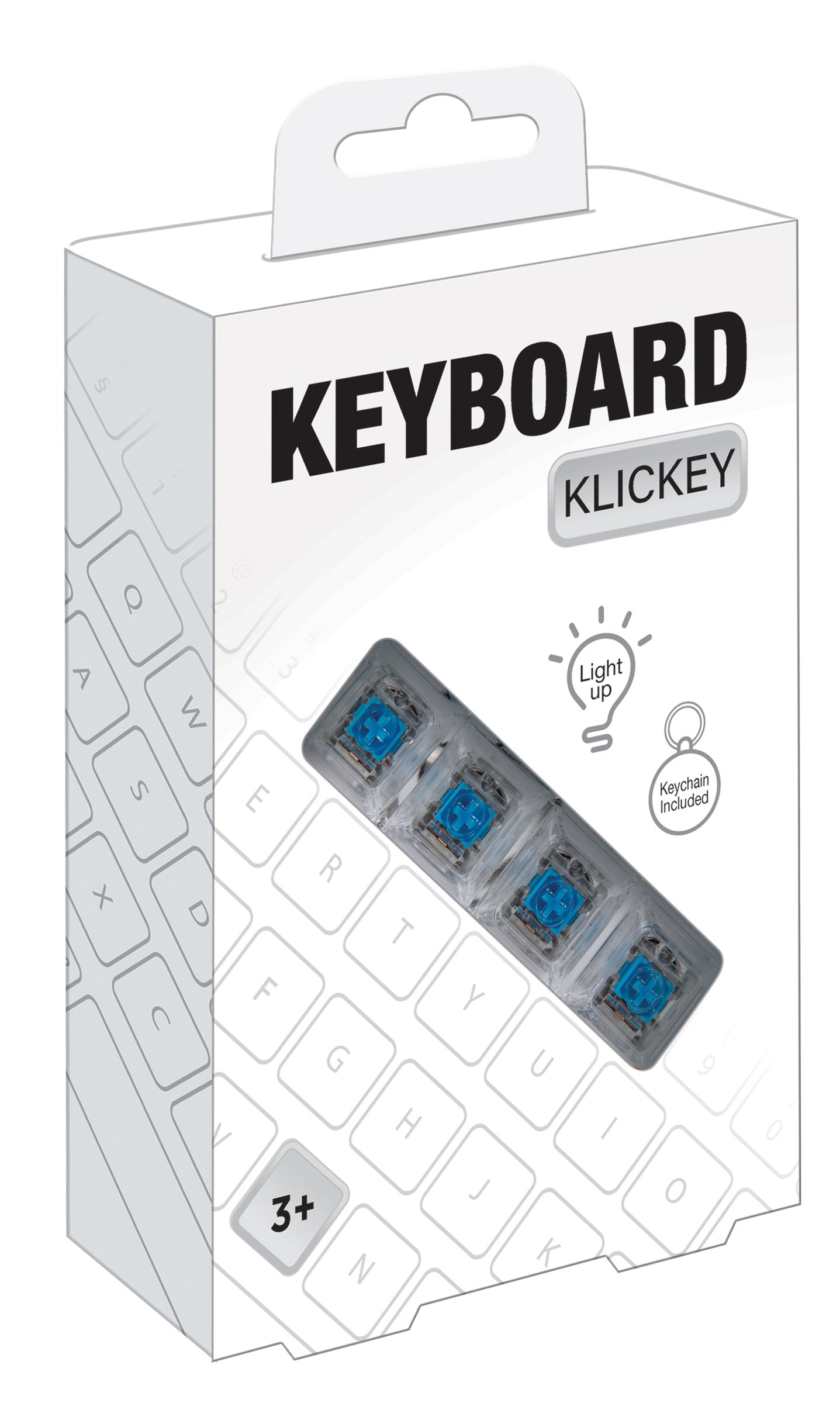 Keyboard Klickey Keychain Black/Clear