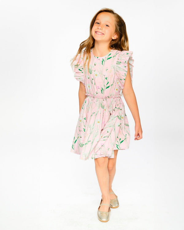 Pink Floral Viscose Dress