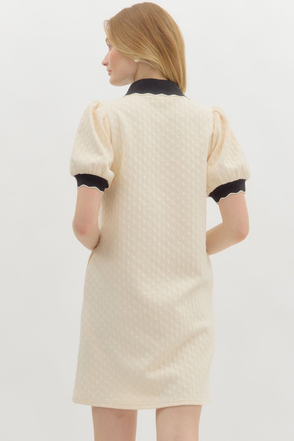 Cream/Black Queen Dress