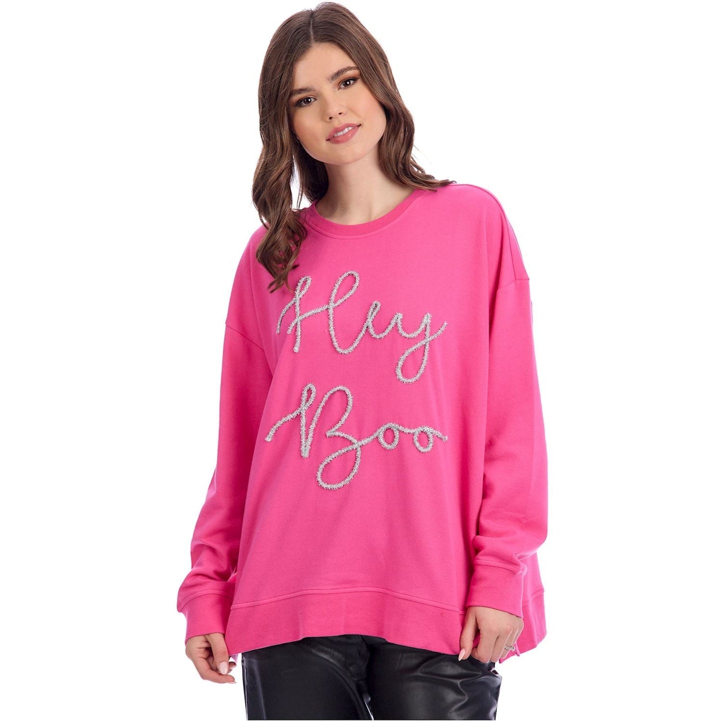 Halloween Boo Tinsel Sweatshirt