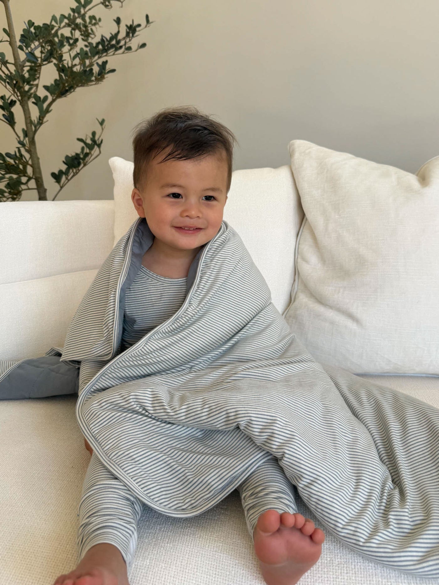 Toddler Blue Stripe 1.0 Cloud Blanket