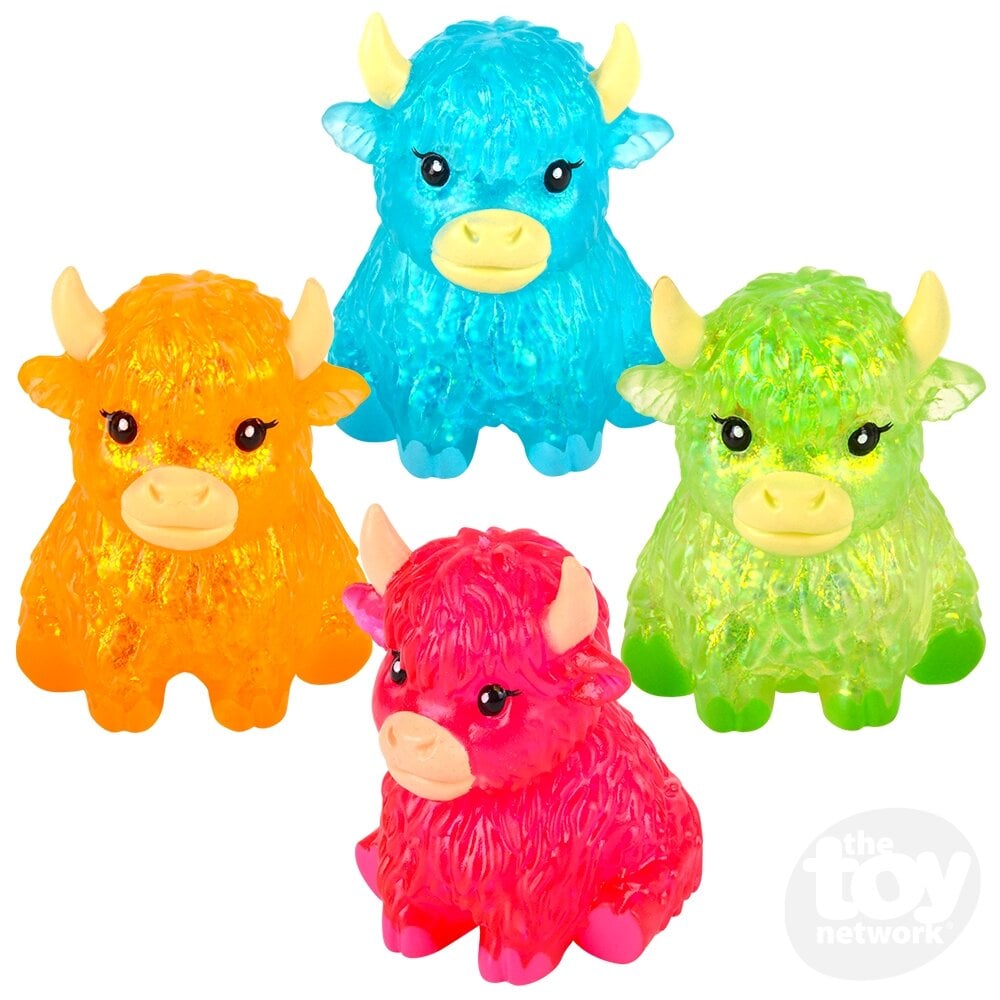 3" Glitter Sugar Highland Cow