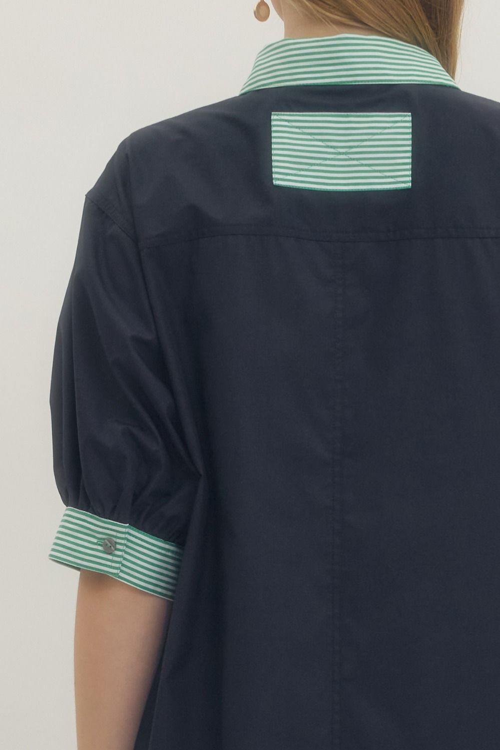 Navy Contrasting Stripe Dress