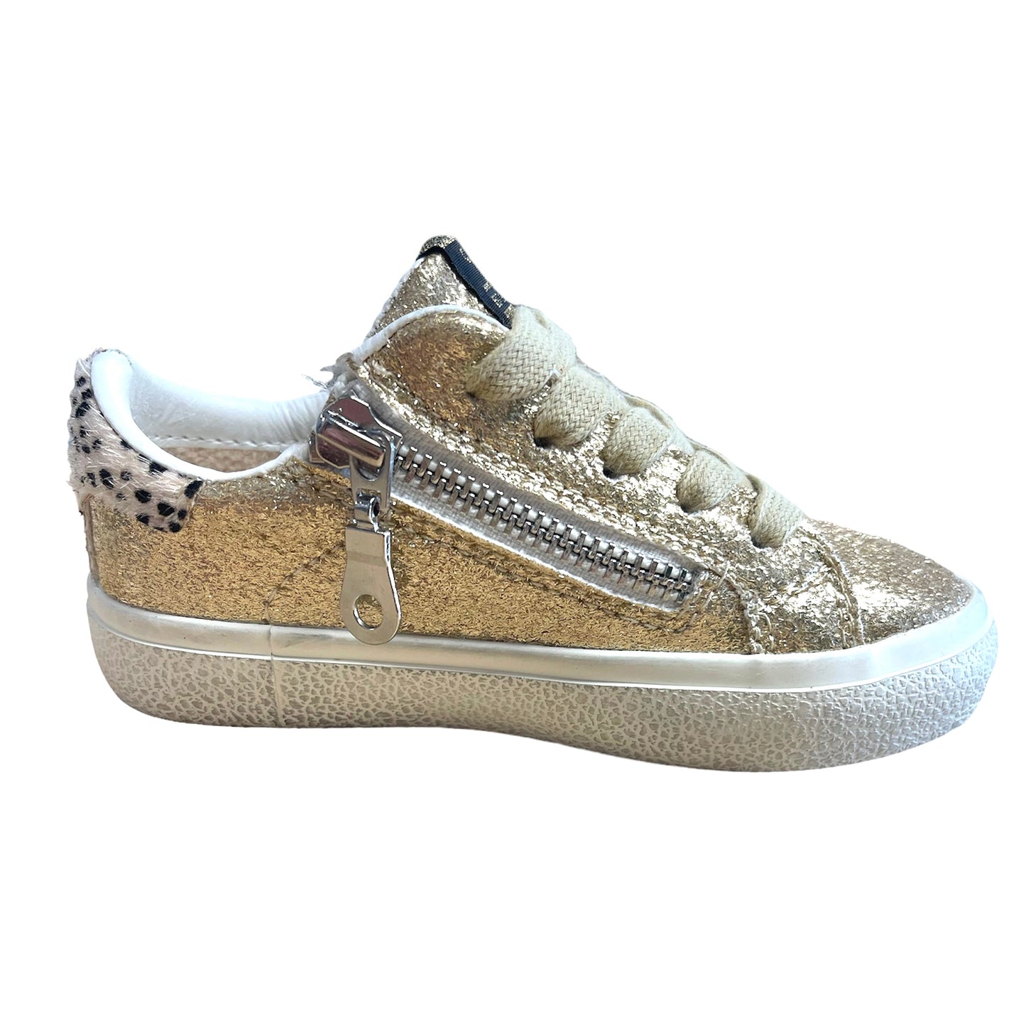 Isabel Leopard & Gold Chrome Low Top