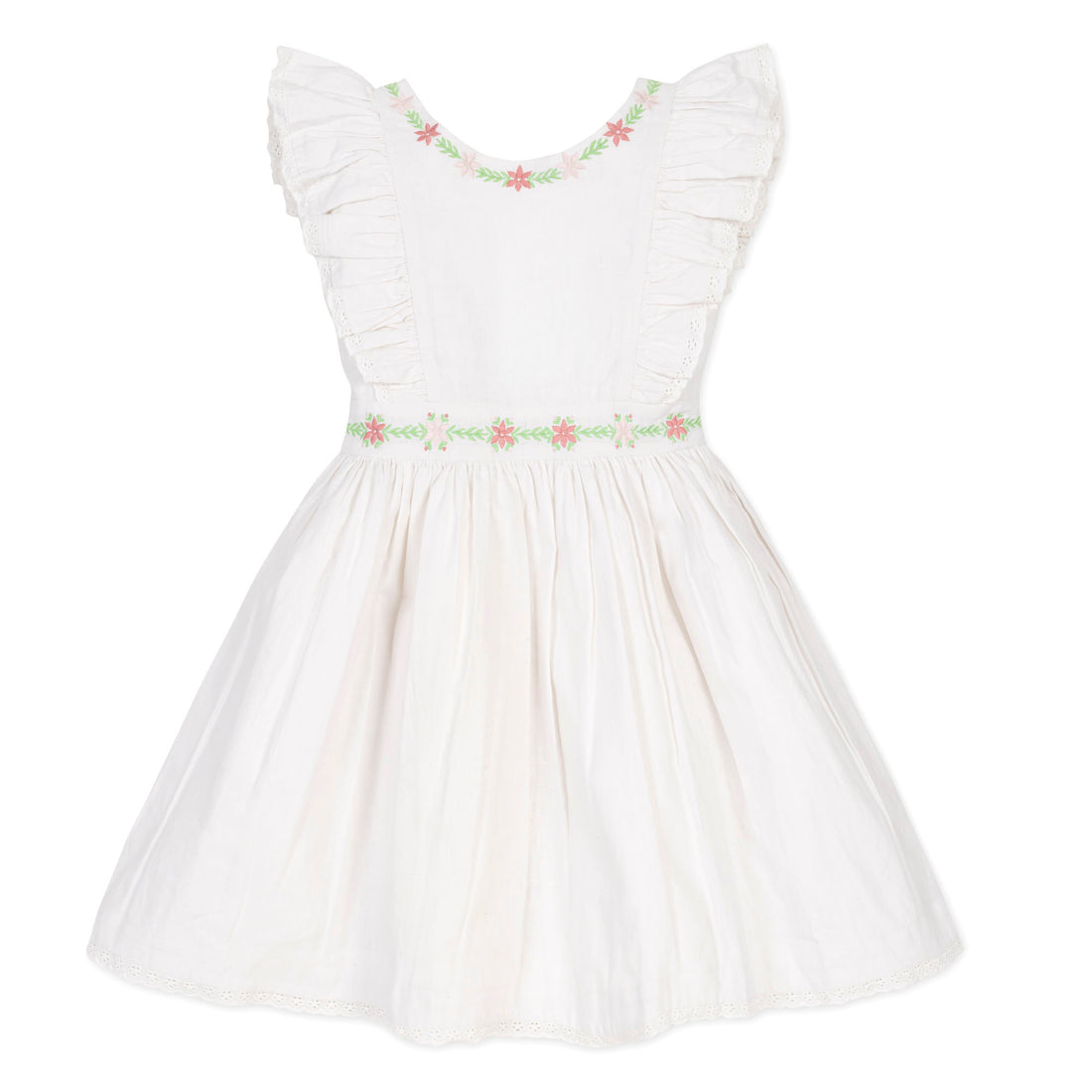 White Linen Ruffle Jumper