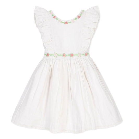 White Linen Ruffle Jumper