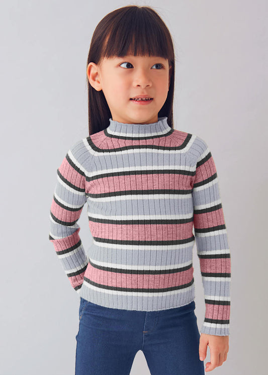 Silver/Blush Knit Mock Neck