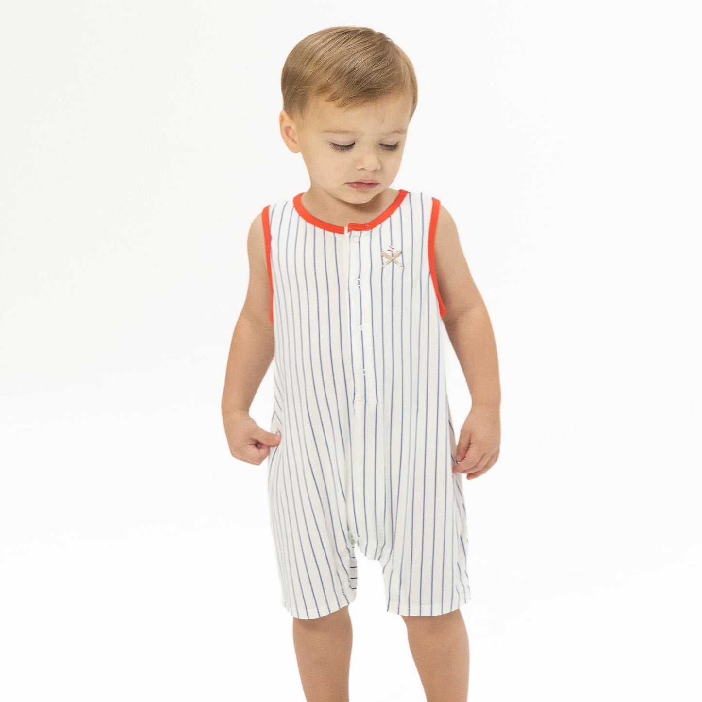 Baseball Stripe Shortie Romper