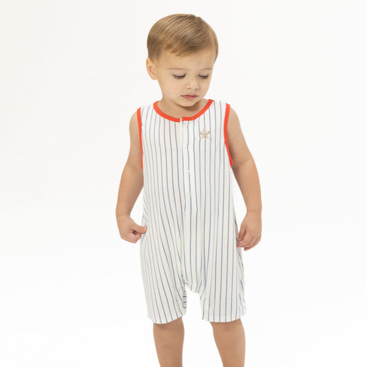 Baseball Stripe Shortie Romper