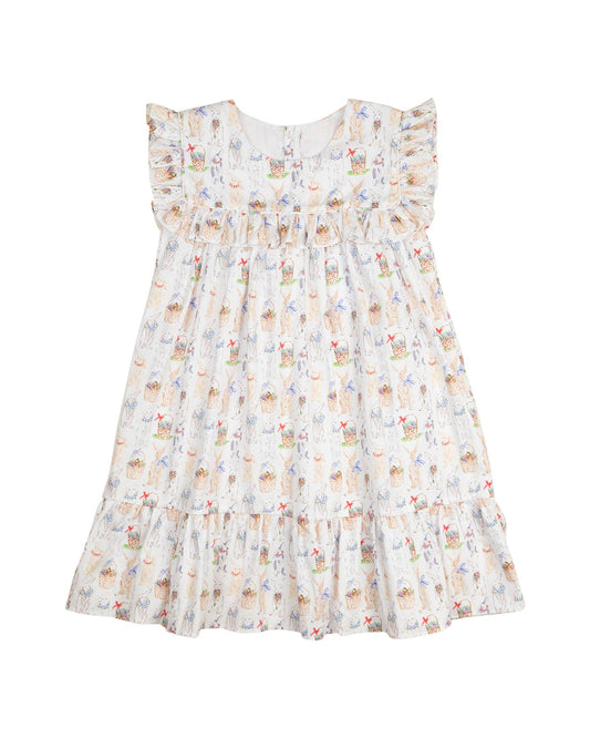 Bunny Blossom Ruffle Collar Dress