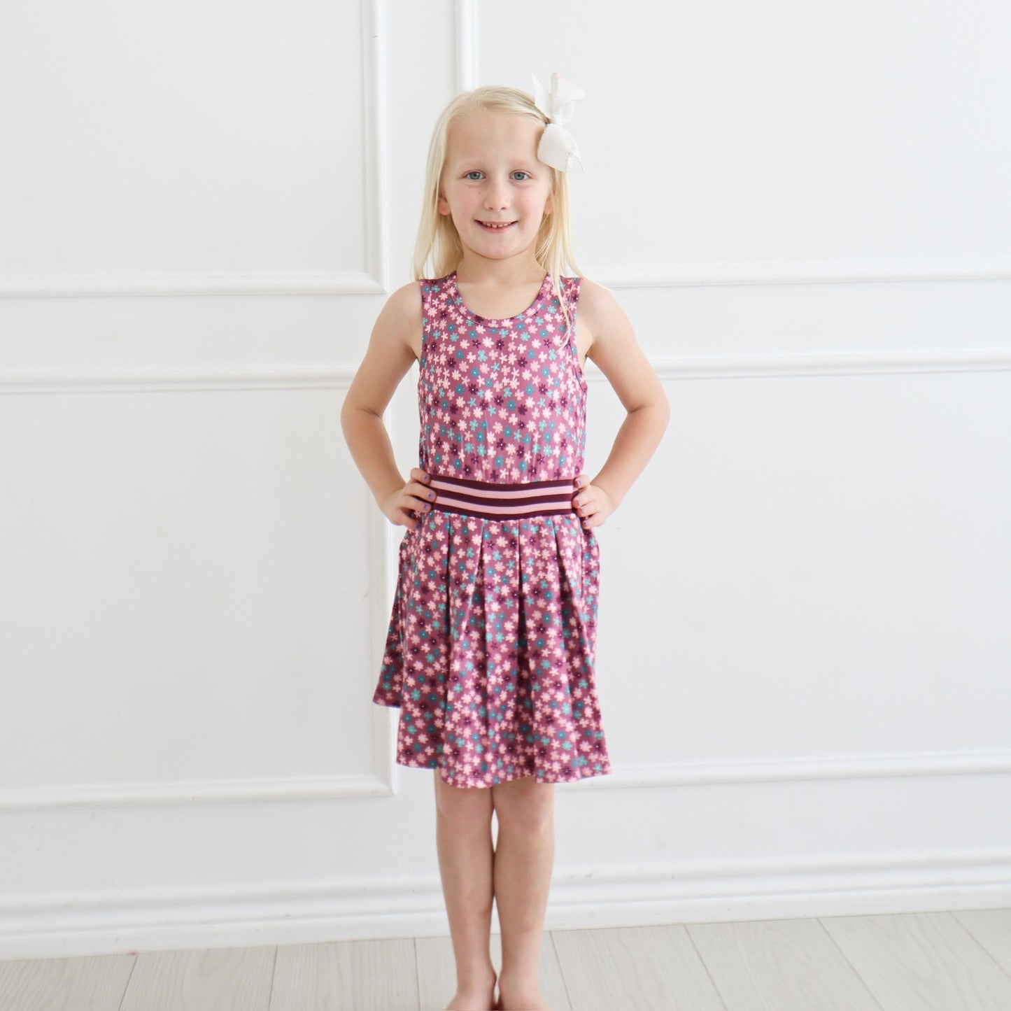 Plum Ditsy Floral Catherine Dress