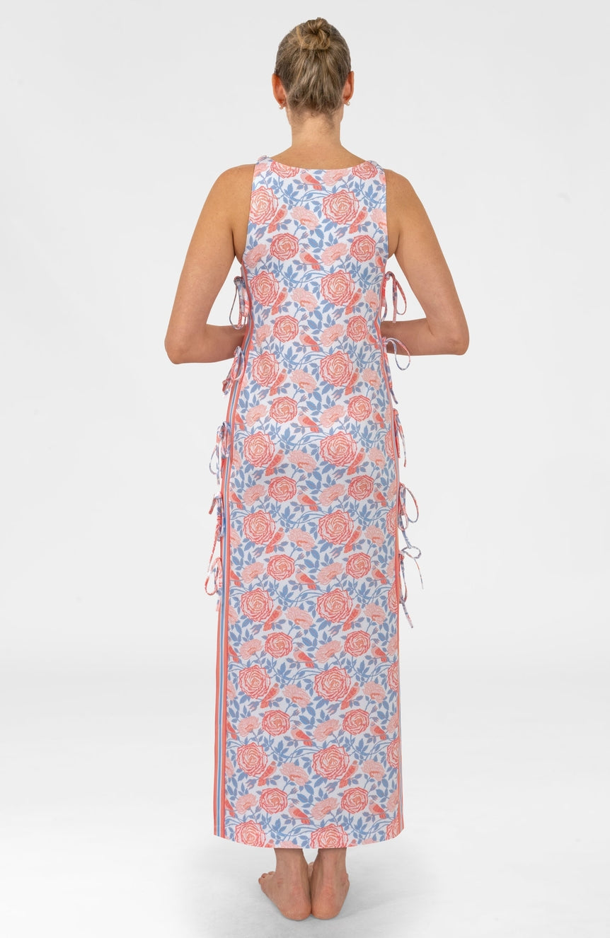 Peri Coral Tie Dress - Smell The Roses