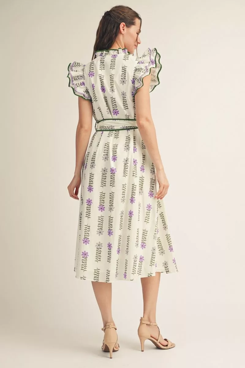Floral Flutter Midi Dress