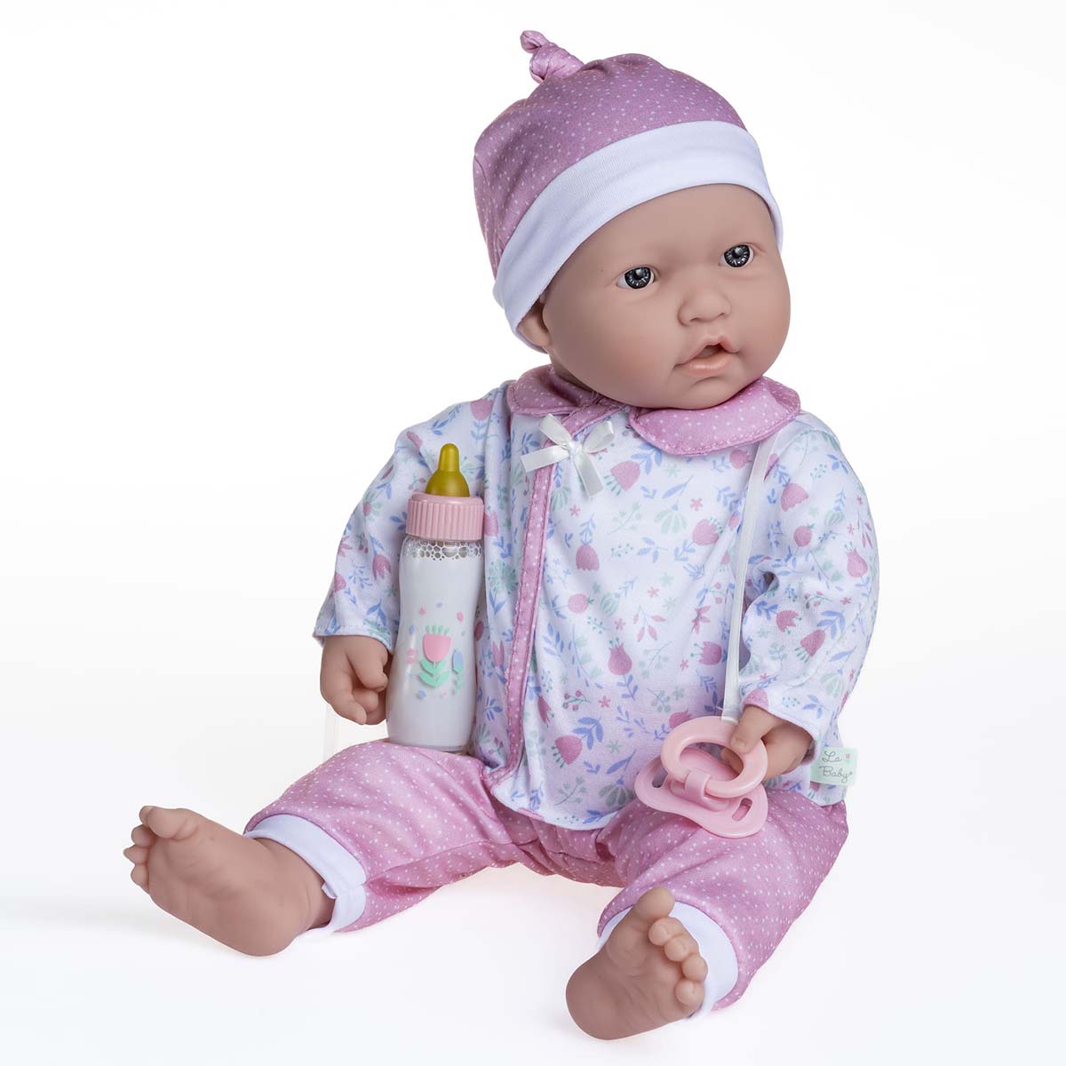 20"  White/Pink Floral Baby Doll