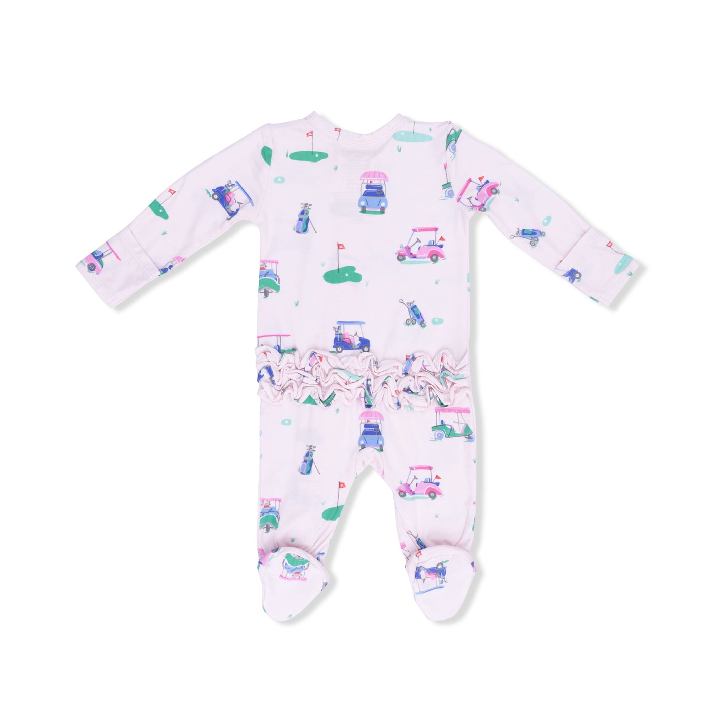 Pink Vintage Golf Cart Zip Footie