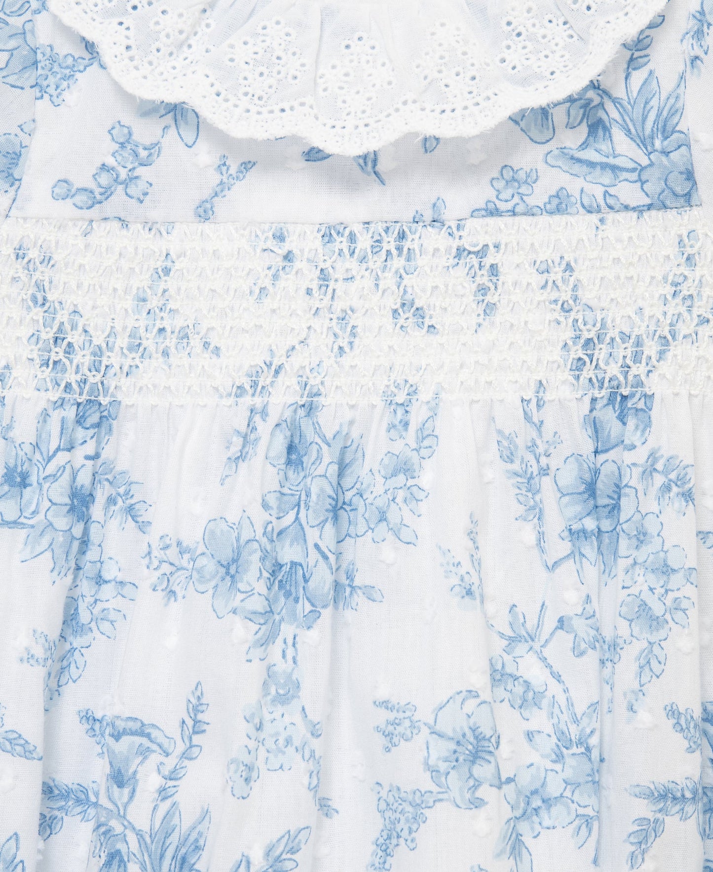 Blue Floral Woven Bubble & Headband