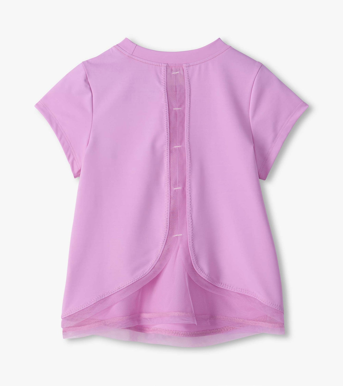 Sheer Lilac Mesh Trim T-Shirt