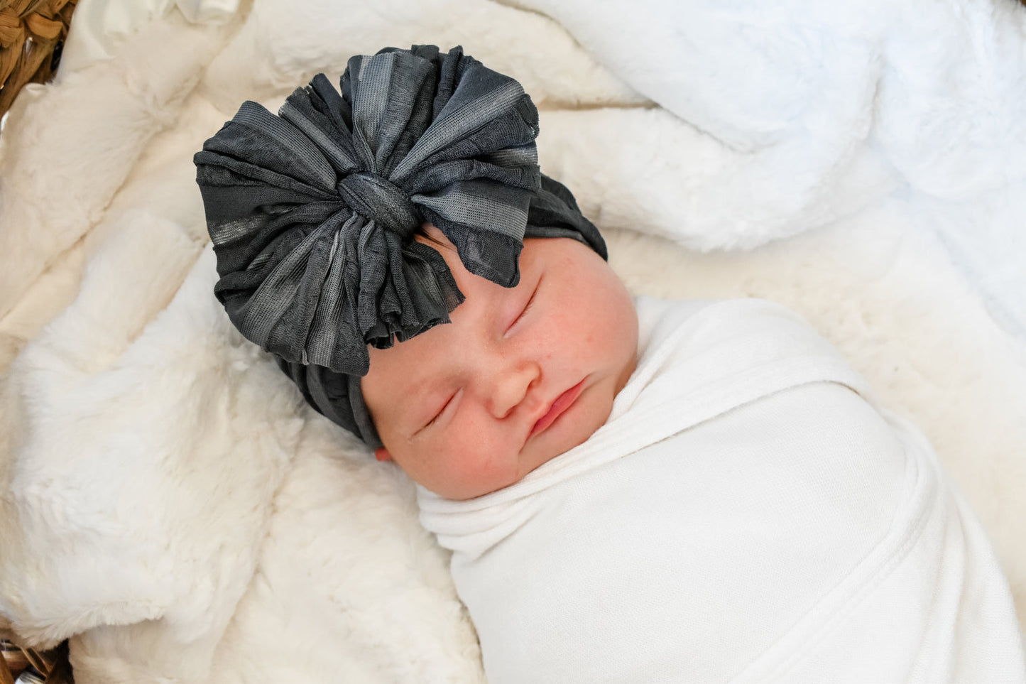 Dark Grey Messy Bow