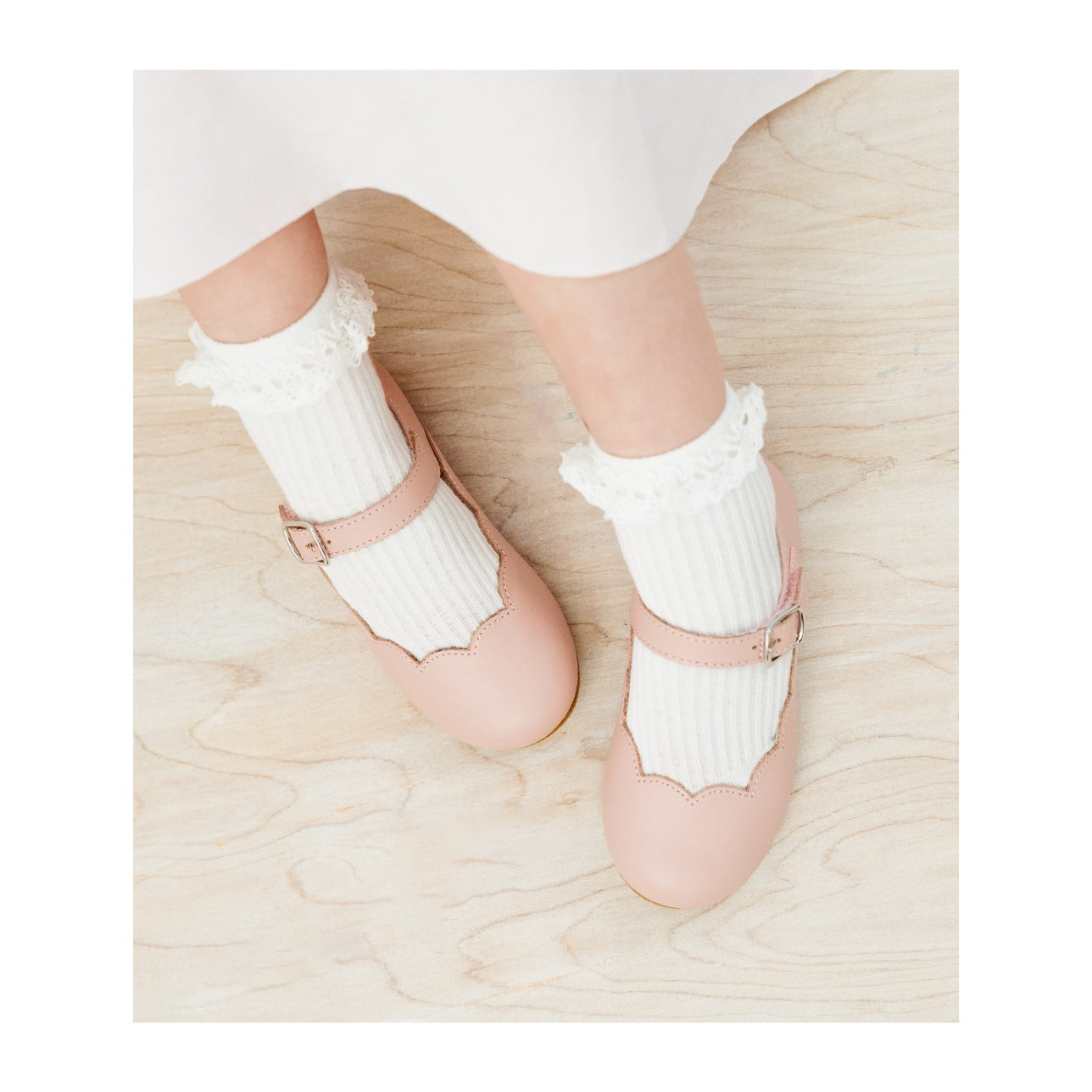 Pink Sonia Scalloped Flat