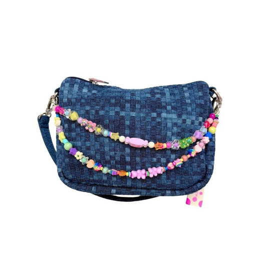 Denim Weave Charm Link Bag