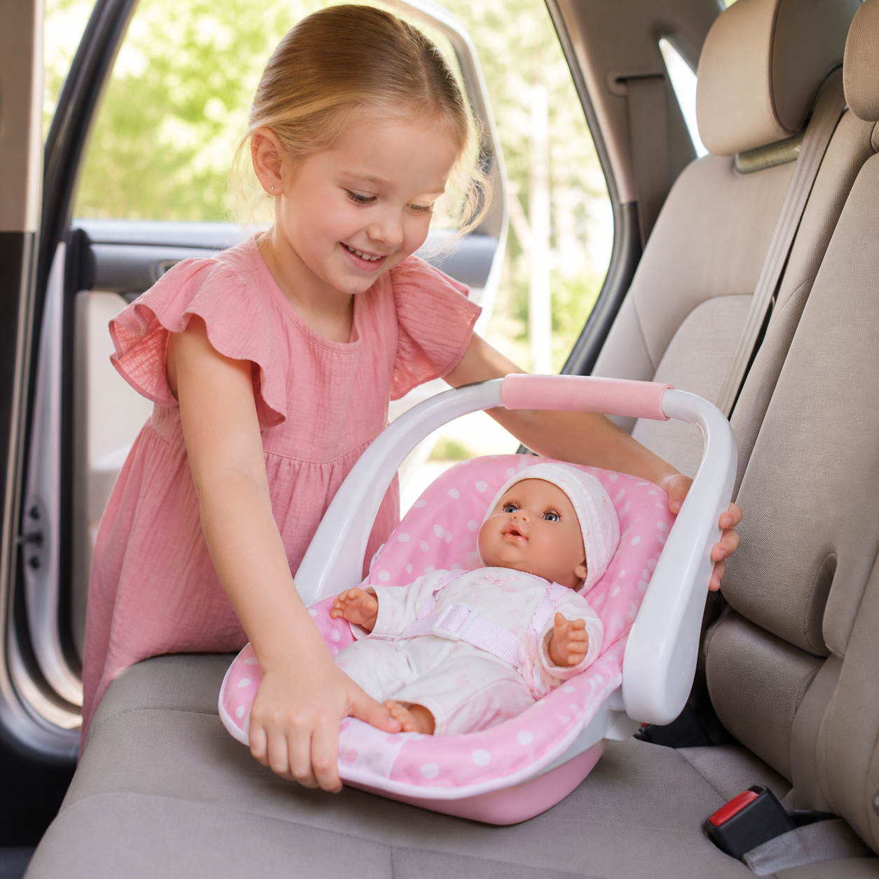 Baby Doll W/ Pink Polka Dot Carrier