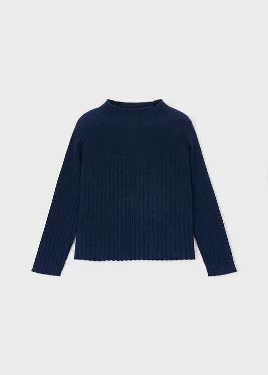 Navy Knit Mockneck