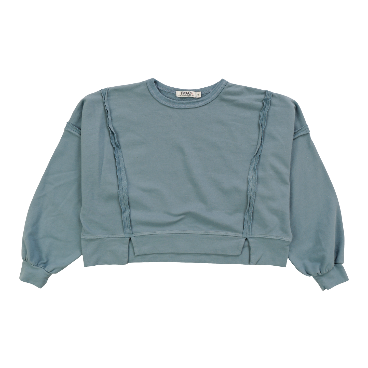 Wash Blue Raw Edge Pullover
