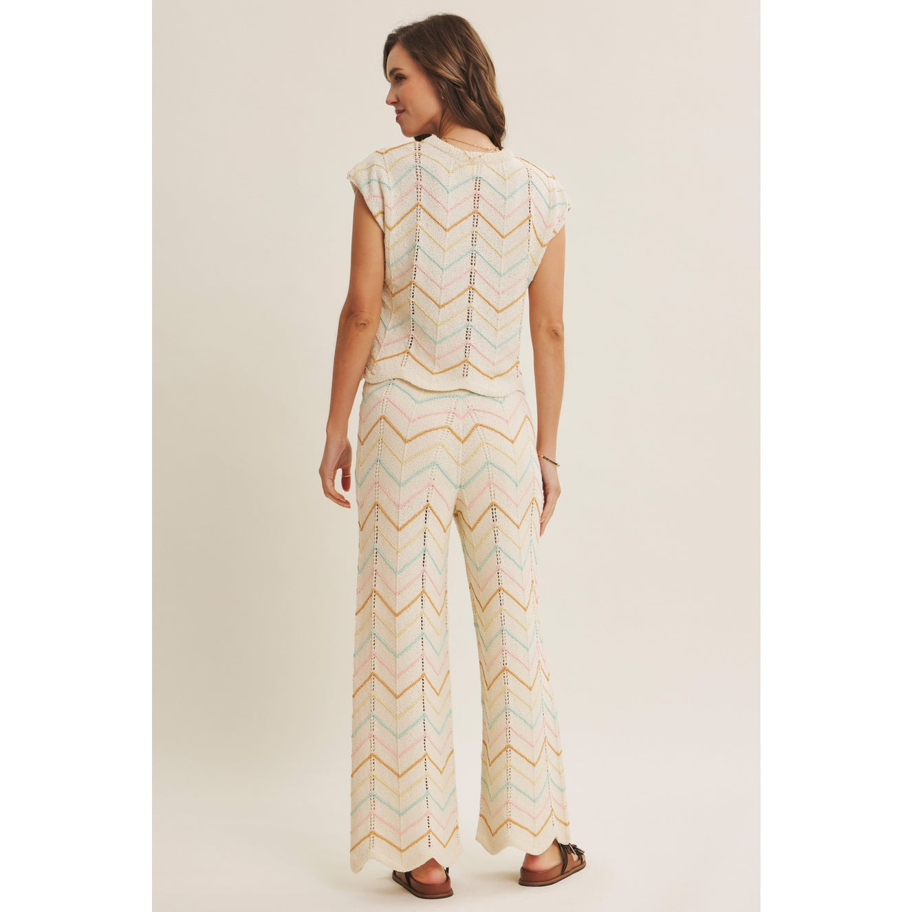 Multi-Color Chevron Sweater Set