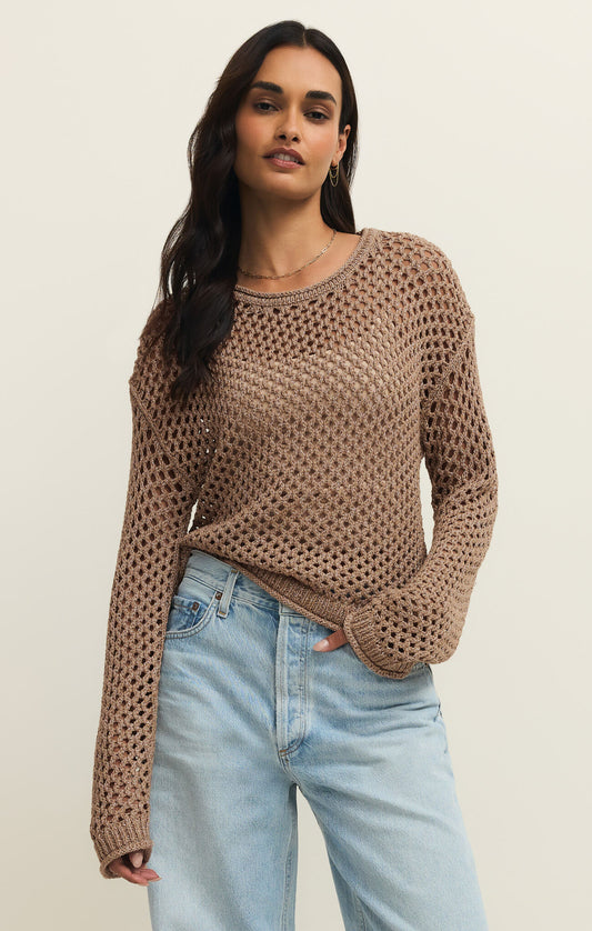 Cala Shimmer Crochet Sweater