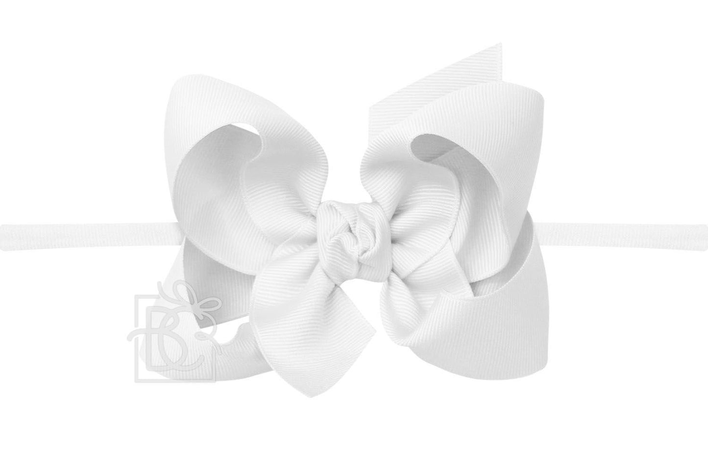 White 4.5" Headband Bow