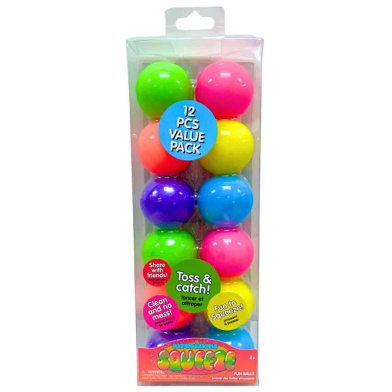 12pc Rainbow Squeeze Balls