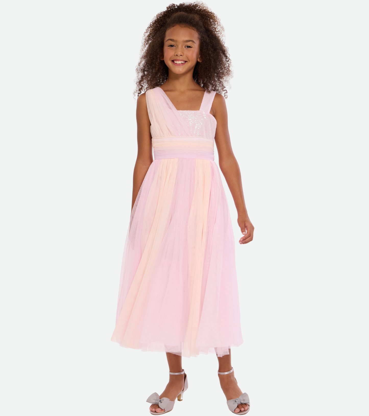 Pink Ombre One Shoulder Gown