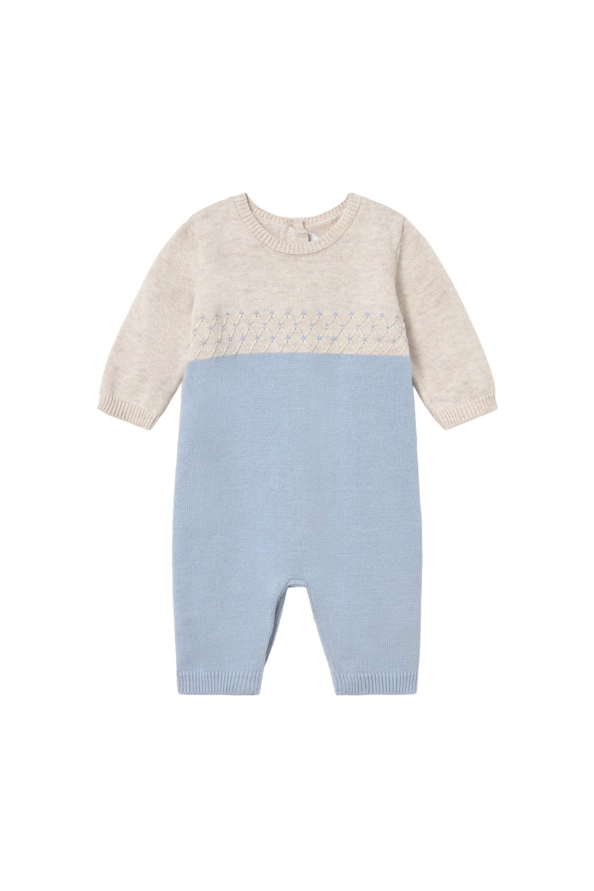 Blue Knit Baby Romper