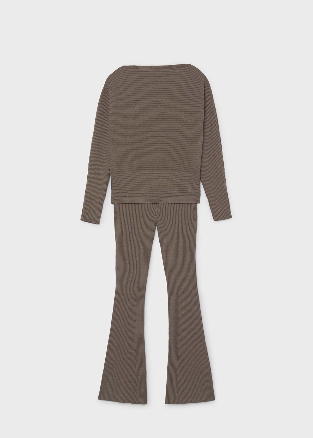 Chocolate Ribbed Sweater Set
