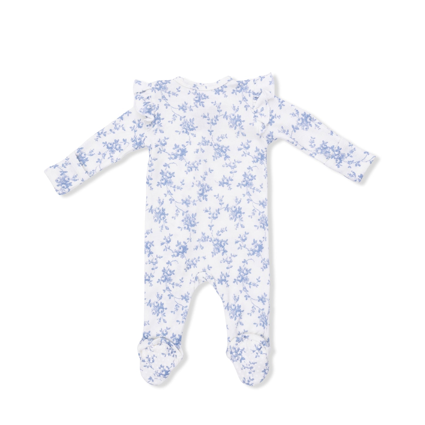 Baby Blue Vines Zip Footie