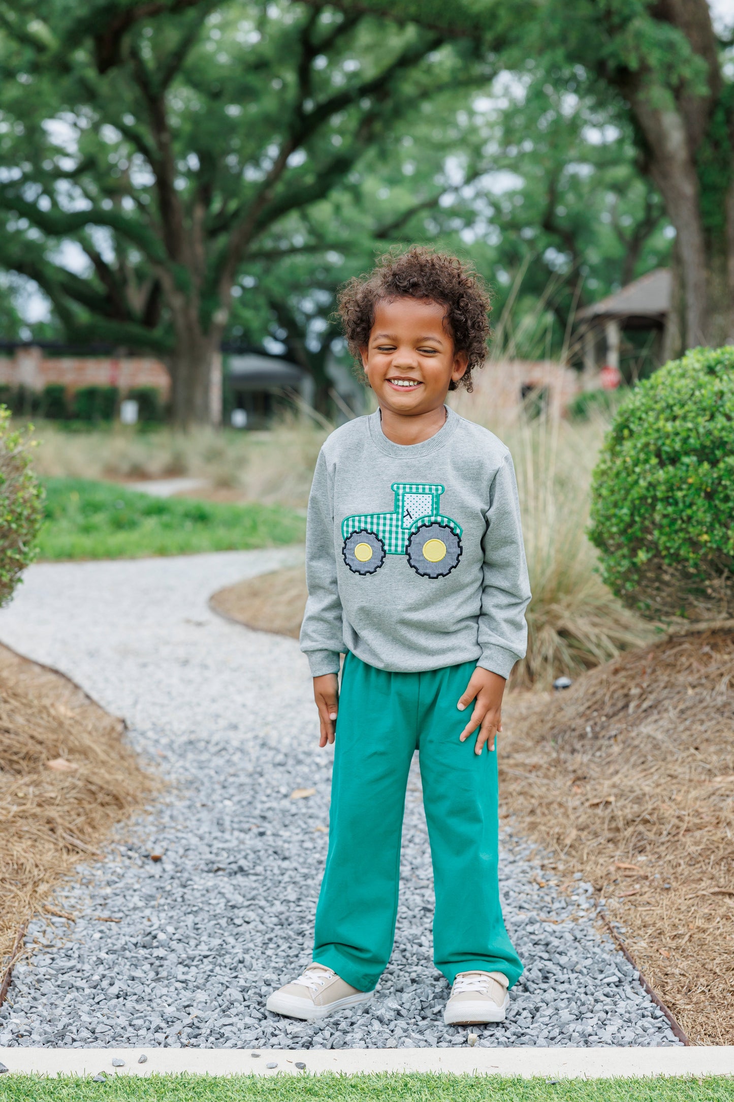 Tractor Applique Pullover