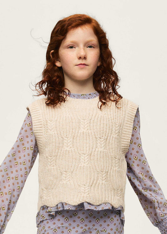 Cream Knit Open Back Vest