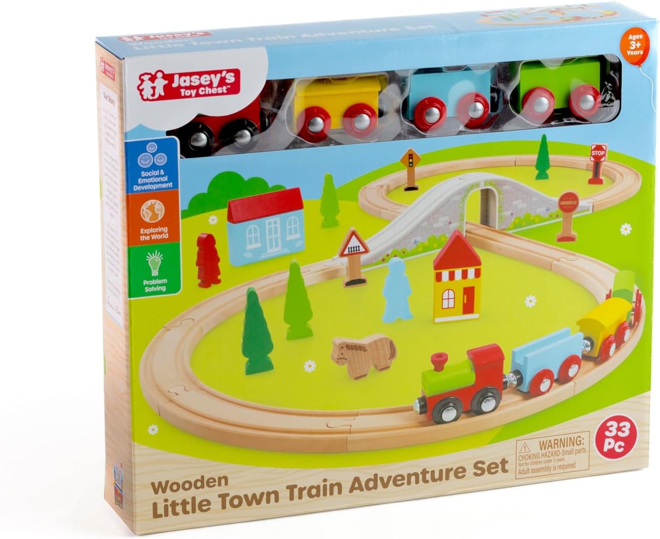 33-Piece Wooden Little Town Train Adventure Set