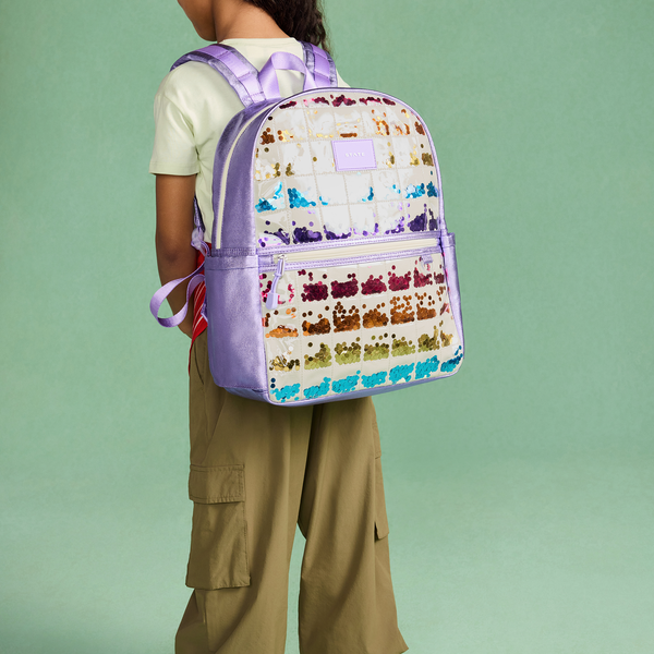 Lilac Quilted Sequins Kane Backpack