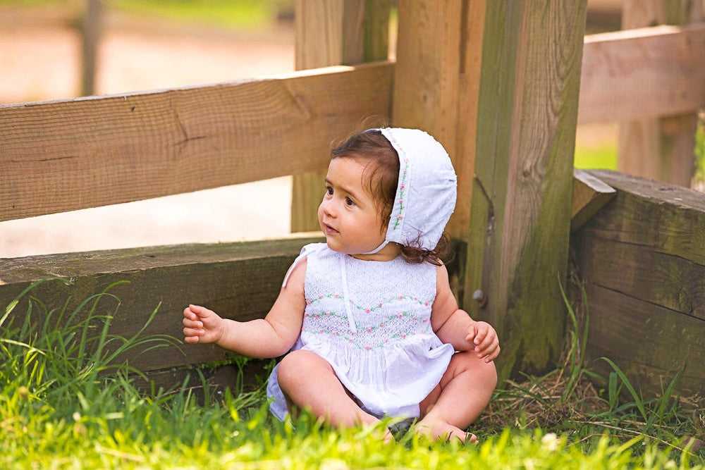Whimsical White Bubble with Bonnet