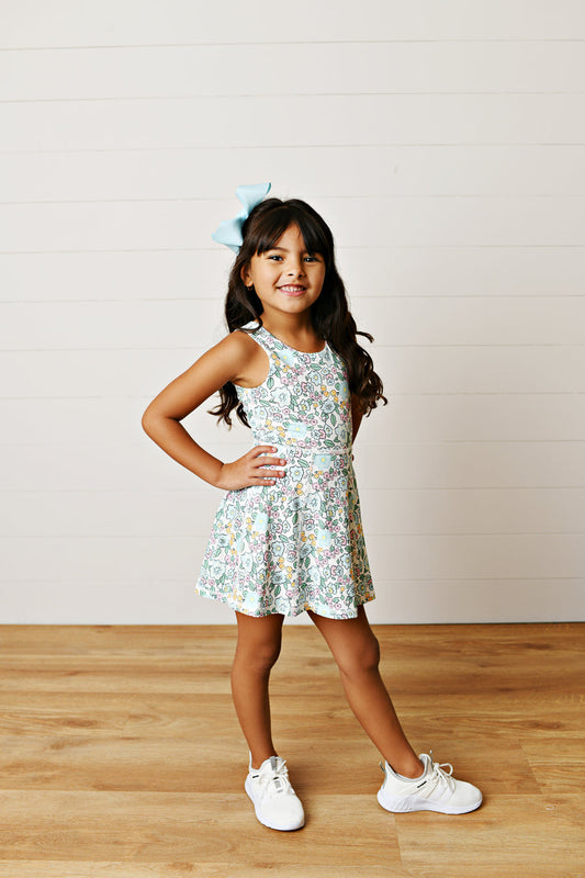 Aqua Bloom Tennis Dress