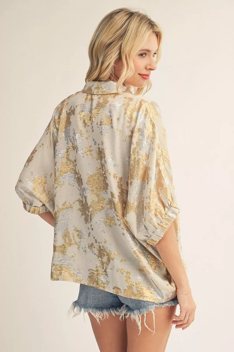 Pearl/Gold Metallic Top