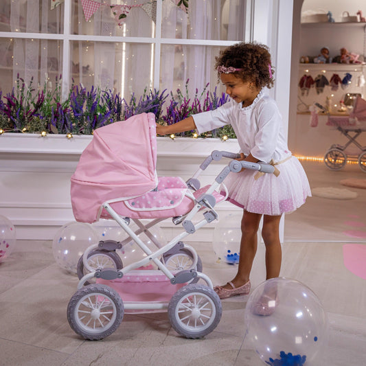 Pink Deluxe Foldable Stroller