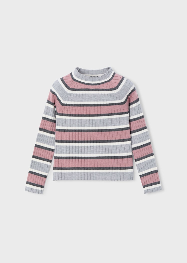 Silver/Blush Knit Mock Neck