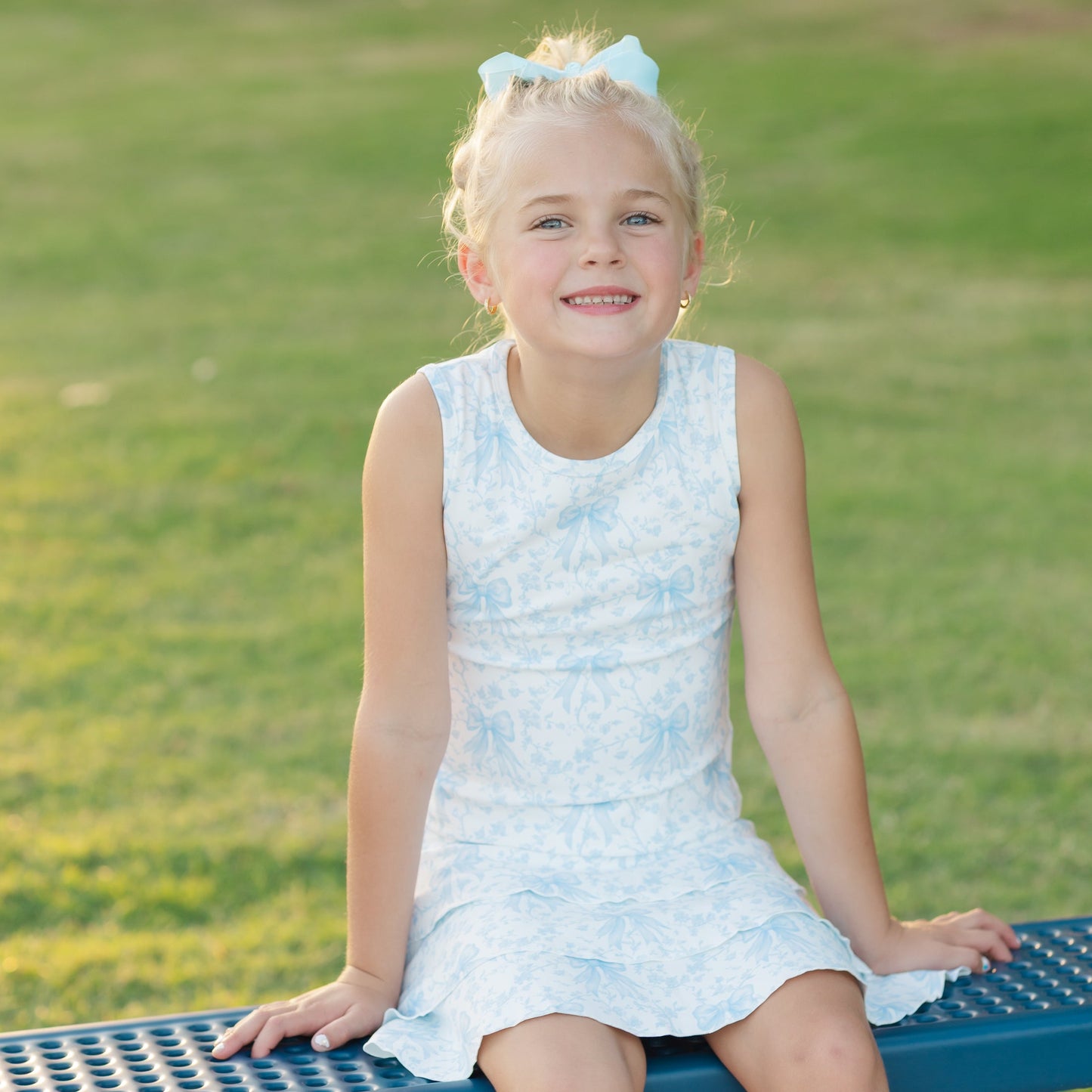 Sweet Blue Bow Skort Set