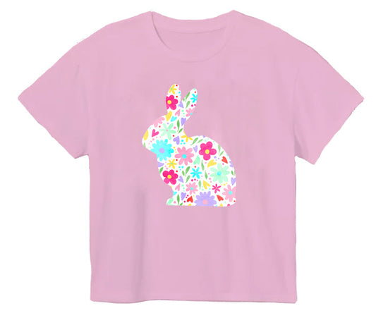 Floral Bunny Boxy Tee