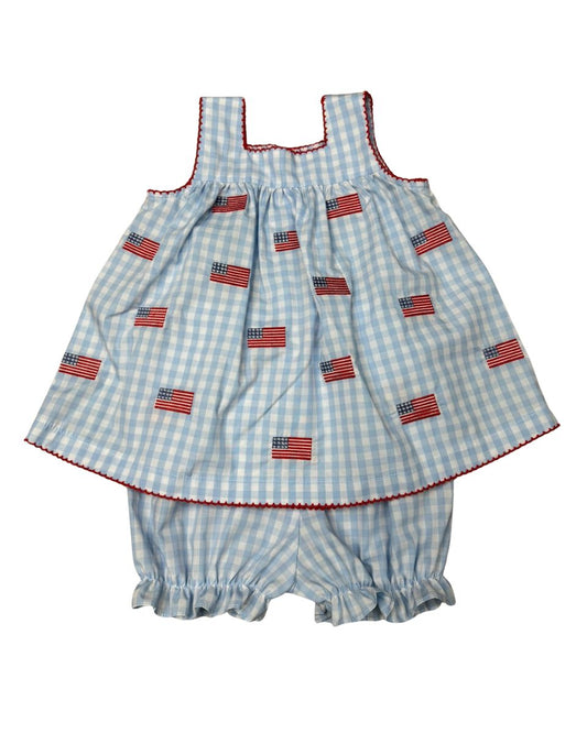 Embroidered Flag Sprinkle Bloomer Set