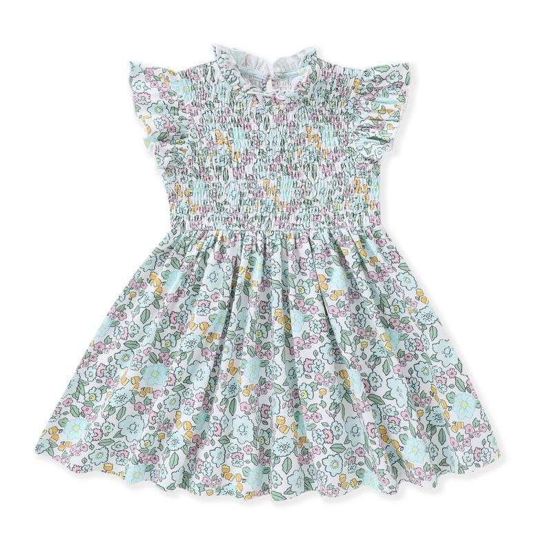 Floral Smocked Flutter Dress