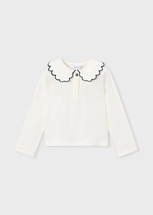 Water Lily Scalloped Collar Shirt